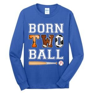 Born 2nd Ball Birthday Sport Theme 2 Year Old Tall Long Sleeve T-Shirt