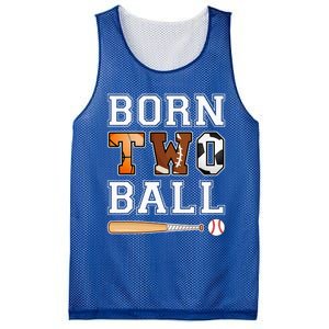 Born 2nd Ball Birthday Sport Theme 2 Year Old Mesh Reversible Basketball Jersey Tank