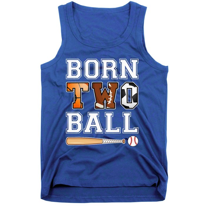 Born 2nd Ball Birthday Sport Theme 2 Year Old Tank Top