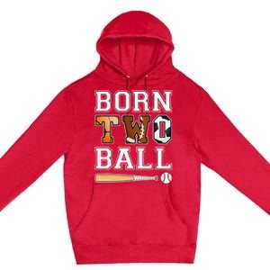 Born 2nd Ball Birthday Sport Theme 2 Year Old Premium Pullover Hoodie