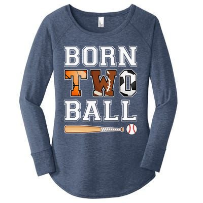 Born 2nd Ball Birthday Sport Theme 2 Year Old Women's Perfect Tri Tunic Long Sleeve Shirt