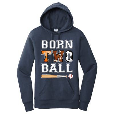 Born 2nd Ball Birthday Sport Theme 2 Year Old Women's Pullover Hoodie