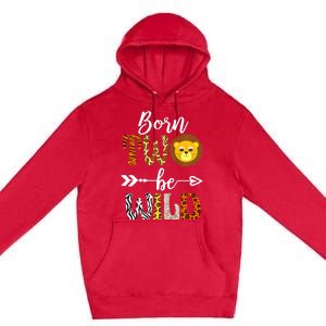 Born 2 Be Wild Birthday Decorations Girl Boy Baby Lion 2nd Premium Pullover Hoodie