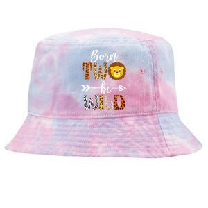 Born 2 Be Wild Birthday Decorations Girl Boy Baby Lion 2nd Tie-Dyed Bucket Hat