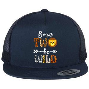 Born 2 Be Wild Birthday Decorations Girl Boy Baby Lion 2nd Flat Bill Trucker Hat