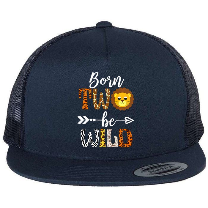 Born 2 Be Wild Birthday Decorations Girl Boy Baby Lion 2nd Flat Bill Trucker Hat