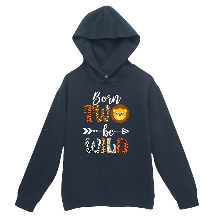 Born 2 Be Wild Birthday Decorations Girl Boy Baby Lion 2nd Urban Pullover Hoodie