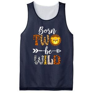 Born 2 Be Wild Birthday Decorations Girl Boy Baby Lion 2nd Mesh Reversible Basketball Jersey Tank