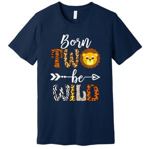 Born 2 Be Wild Birthday Decorations Girl Boy Baby Lion 2nd Premium T-Shirt