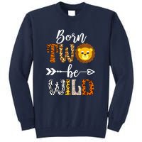 Born 2 Be Wild Birthday Decorations Girl Boy Baby Lion 2nd Tall Sweatshirt