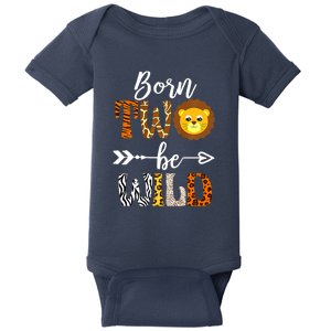 Born 2 Be Wild Birthday Decorations Girl Boy Baby Lion 2nd Baby Bodysuit