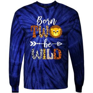 Born 2 Be Wild Birthday Decorations Girl Boy Baby Lion 2nd Tie-Dye Long Sleeve Shirt