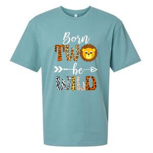 Born 2 Be Wild Birthday Decorations Girl Boy Baby Lion 2nd Sueded Cloud Jersey T-Shirt