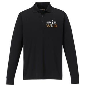 Born 2 be Wild Performance Long Sleeve Polo