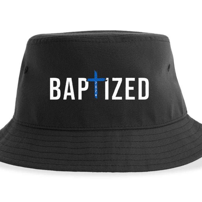 Baptized 2024 Christian Water Baptism Church Group Christ Sustainable Bucket Hat