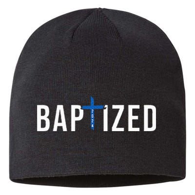 Baptized 2024 Christian Water Baptism Church Group Christ Sustainable Beanie