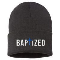 Baptized 2024 Christian Water Baptism Church Group Christ Sustainable Knit Beanie