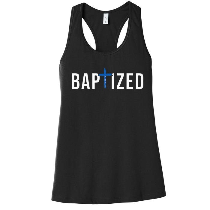 Baptized 2024 Christian Water Baptism Church Group Christ Women's Racerback Tank