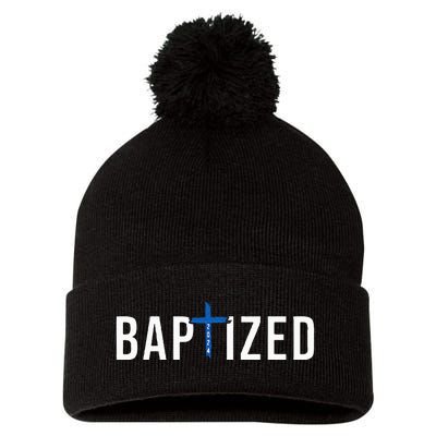 Baptized 2024 Christian Water Baptism Church Group Christ Pom Pom 12in Knit Beanie