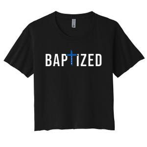 Baptized 2024 Christian Water Baptism Church Group Christ Women's Crop Top Tee