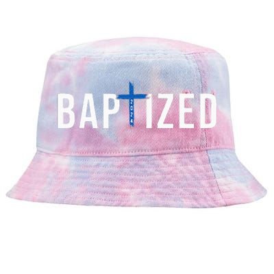 Baptized 2024 Christian Water Baptism Church Group Christ Tie-Dyed Bucket Hat