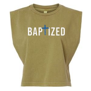 Baptized 2024 Christian Water Baptism Church Group Christ Garment-Dyed Women's Muscle Tee