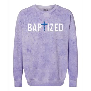 Baptized 2024 Christian Water Baptism Church Group Christ Colorblast Crewneck Sweatshirt