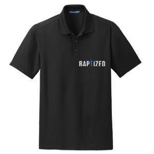 Baptized 2024 Christian Water Baptism Church Group Christ Dry Zone Grid Polo