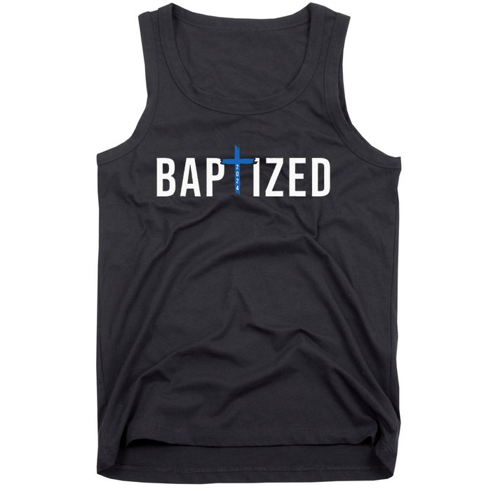 Baptized 2024 Christian Water Baptism Church Group Christ Tank Top