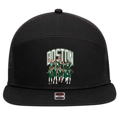 Boston 202324 Championship 7 Panel Mesh Trucker Snapback Hat