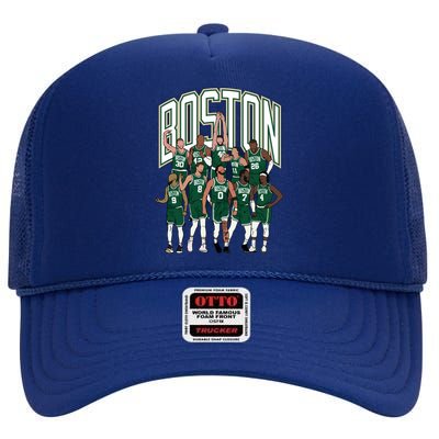 Boston 202324 Championship High Crown Mesh Back Trucker Hat