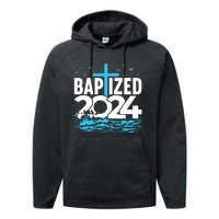 Baptized 2024 Christian Water Baptism Church Group Performance Fleece Hoodie