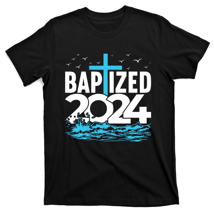 Baptized 2024 Christian Water Baptism Church Group T-Shirt