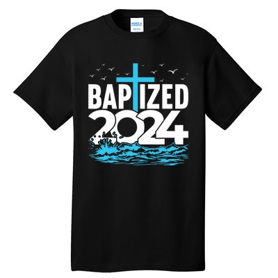 Baptized 2024 Christian Water Baptism Church Group Tall T-Shirt