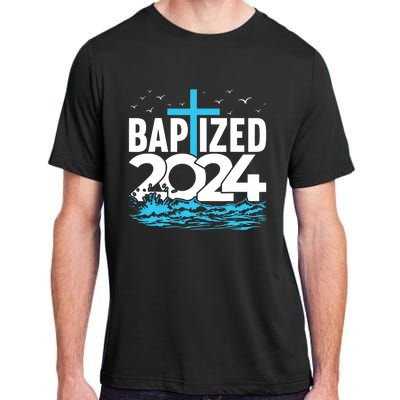 Baptized 2024 Christian Water Baptism Church Group Adult ChromaSoft Performance T-Shirt