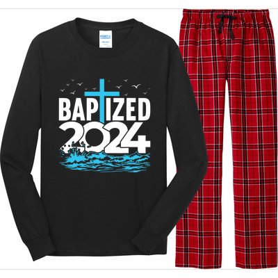 Baptized 2024 Christian Water Baptism Church Group Long Sleeve Pajama Set