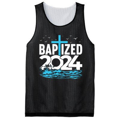 Baptized 2024 Christian Water Baptism Church Group Mesh Reversible Basketball Jersey Tank