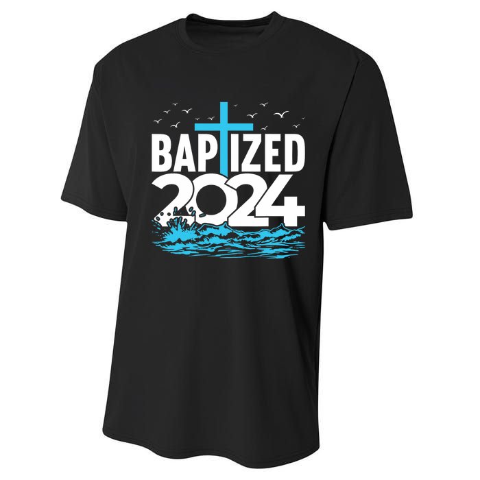 Baptized 2024 Christian Water Baptism Church Group Performance Sprint T-Shirt