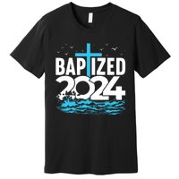 Baptized 2024 Christian Water Baptism Church Group Premium T-Shirt