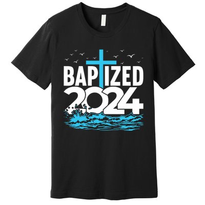 Baptized 2024 Christian Water Baptism Church Group Premium T-Shirt