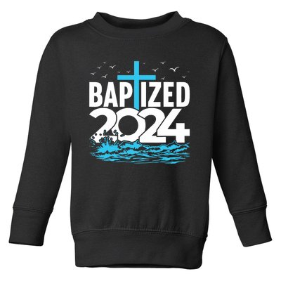 Baptized 2024 Christian Water Baptism Church Group Toddler Sweatshirt