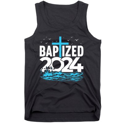 Baptized 2024 Christian Water Baptism Church Group Tank Top