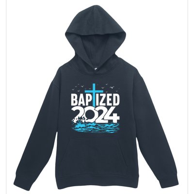 Baptized 2024 Christian Water Baptism Church Group Urban Pullover Hoodie