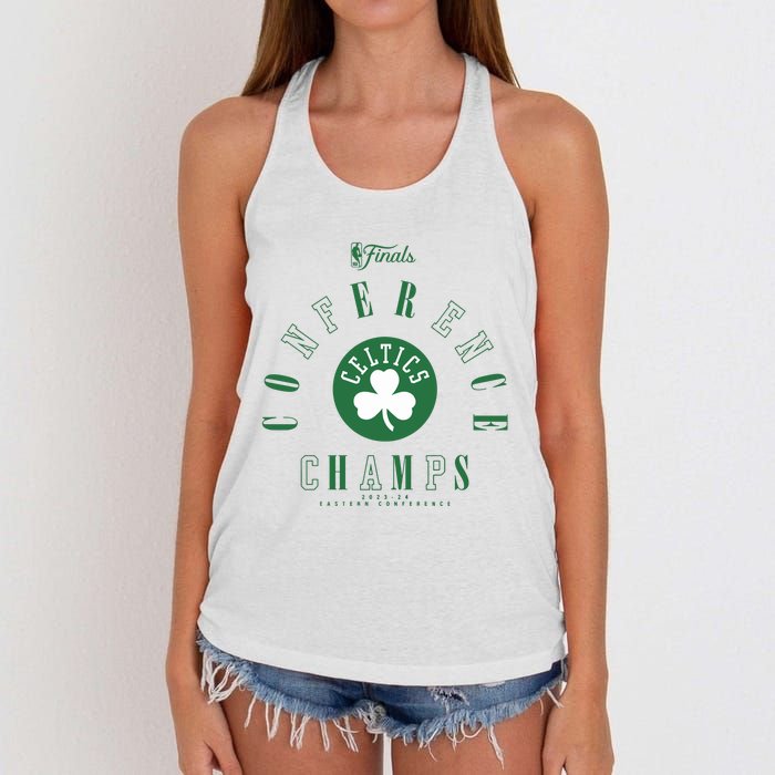 Boston 2024 Eastern Conference Champions Perimeter Defense Women's Knotted Racerback Tank