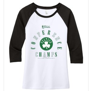 Boston 2024 Eastern Conference Champions Perimeter Defense Women's Tri-Blend 3/4-Sleeve Raglan Shirt