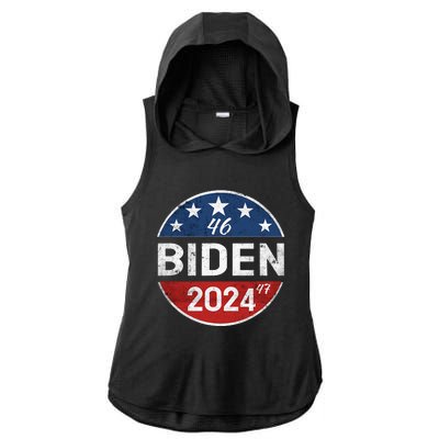 Biden 2024 Joe Biden 46th President 47th  Ladies PosiCharge Tri-Blend Wicking Draft Hoodie Tank