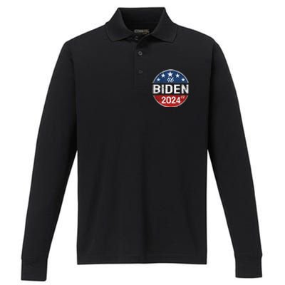 Biden 2024 Joe Biden 46th President 47th  Performance Long Sleeve Polo