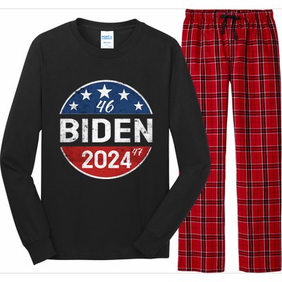 Biden 2024 Joe Biden 46th President 47th  Long Sleeve Pajama Set