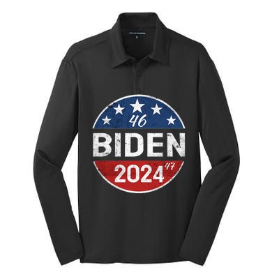 Biden 2024 Joe Biden 46th President 47th  Silk Touch Performance Long Sleeve Polo