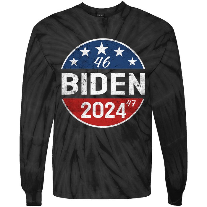 Biden 2024 Joe Biden 46th President 47th  Tie-Dye Long Sleeve Shirt